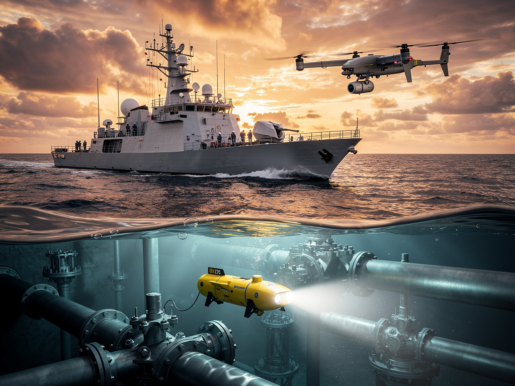 Comprehensive Maritime Domain Awareness - Surface vessel, aerial drone, and underwater ROV operations